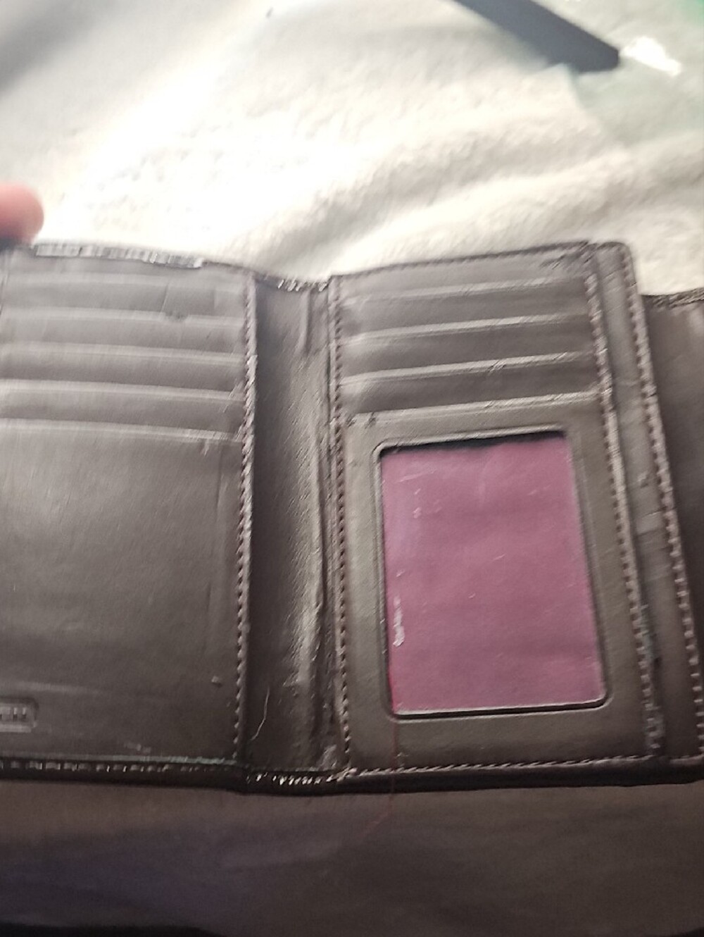 Coach Floral Foldover Wallet - Purple, Orange & Cream - Picture 3 of 8